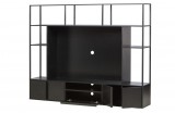 TV CABINET BLACK METAL WITH SHELVES - CABINETS, SHELVES